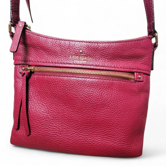Handbags - Kate Spade Pebble Leather Purse Cranberry Red Crossbody Shoulder Designer Bag